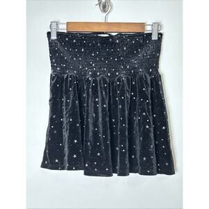 Blue Rain Black Velvet Stars Mini Skirt Size M Celestial Whimsigoth Fairy Grunge